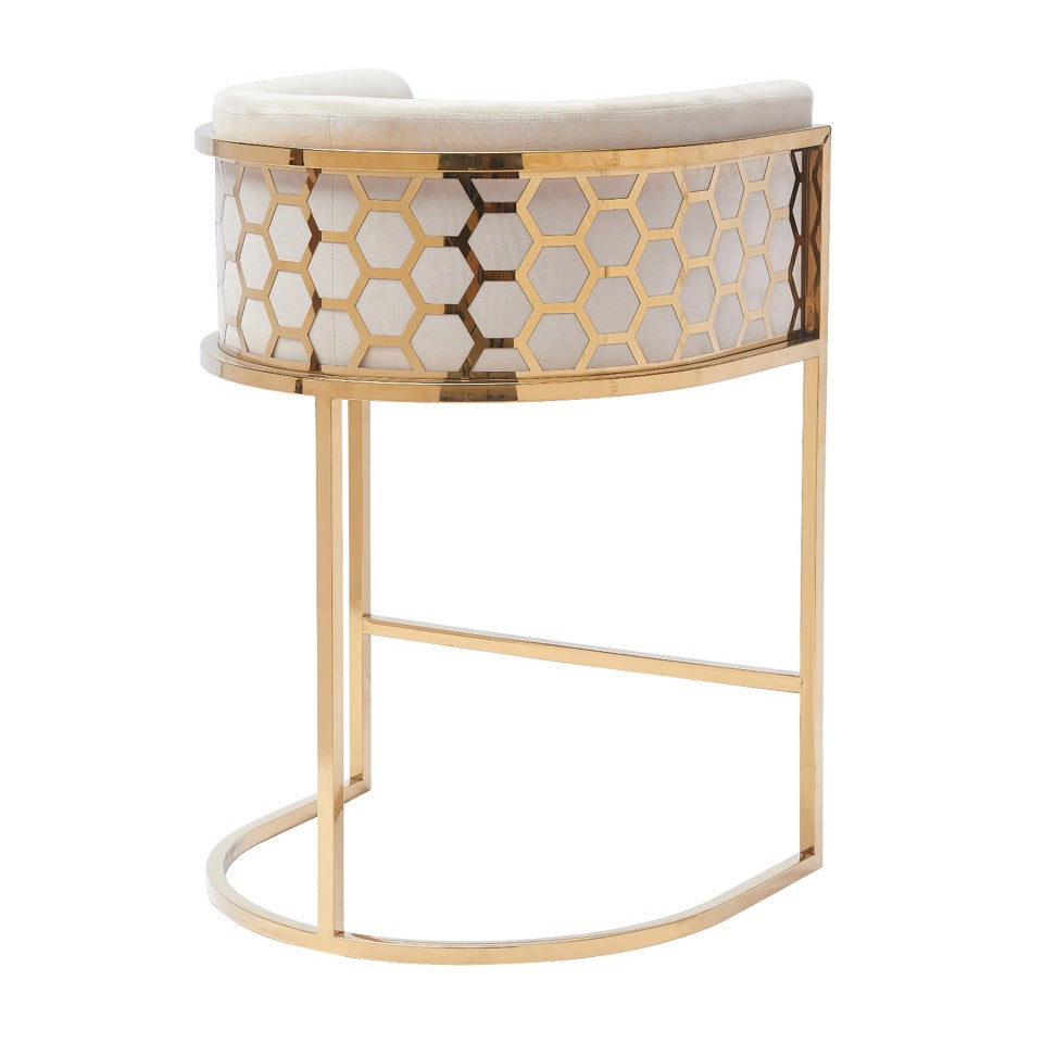 VERA BEIGE GOLD BARSTOOL